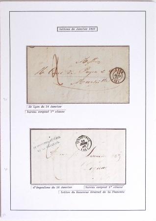 JANVIER 1849 Collection de 36 lettres avec oblitérations