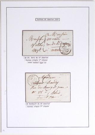 JANVIER 1849 Collection de 36 lettres avec oblitérations