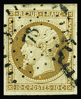 N°9a 10c bistre-brun, voisin, obl. PC 73 de Les Andelys