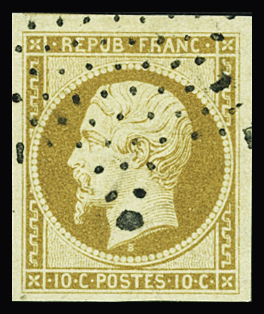 N°9 10c bistre-jaune, obl. étoile, TTB