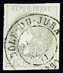 N°41B 4c gris Report 2, obl. càd T17  de Dôle-du-Jura