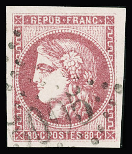 N°49 80c rose, obl. GC 5005 d'Alger (Algérie), superbe.