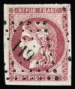 N°49 80c rose, obl. PC du GC 611 de Brest (Finistère),