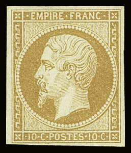 N°13B 10c brun-clair, Type II, neuf GNO, TB