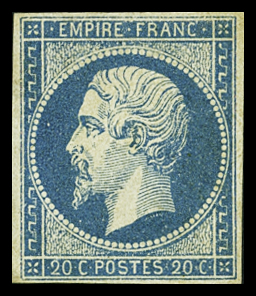 N°14A 20c bleu, Type I, neuf GNO, TB