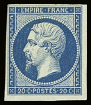 N°14B 20c bleu, Type II, neuf *, infime trace de charnière,