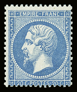 N°22 20c bleu, neuf *, très frais, TB