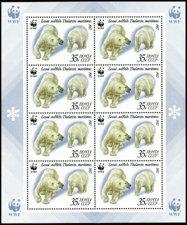 N°5391/5394, ours polaires en mini-feuillets de 8