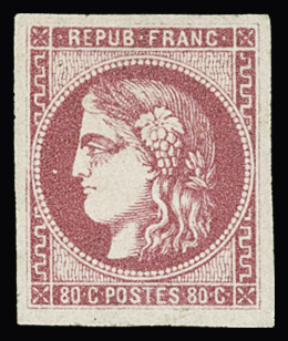 N°49 80c rose, neuf *, TB. Signé A. Brun