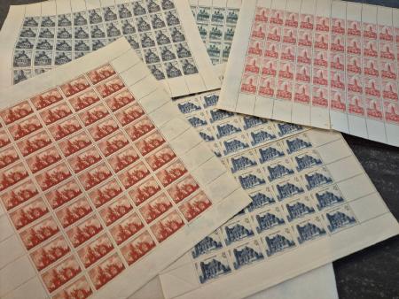 1920-1998, Accumulation de timbres par multiple et