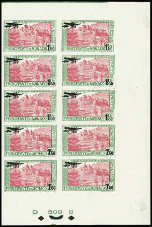 POSTE AERIENNE N°1b 1f50 sur 1f vert et rose-lilas,