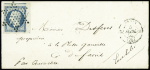 N°10 25c bleu, bdf et voisin, obl. étoile sur lettre
