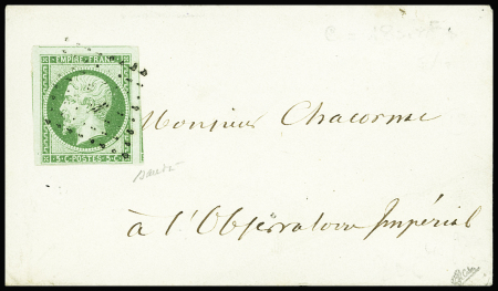 N°12 5c vert, encadré par trois voisins, obl. losange