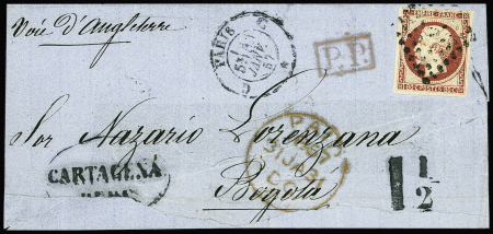 N°17A 80c carmin obl. losange C sur lettre de Paris