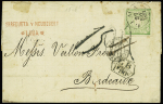 N°13 obl. Lima 27 nov 1871 sur lettre pour Bordeaux,