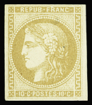 N°43A 10c bistre Report 1, neuf *, très frais, TB