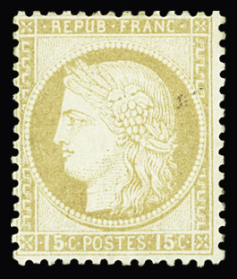 N°55 15c bistre, neuf *, TB. Signé Calves