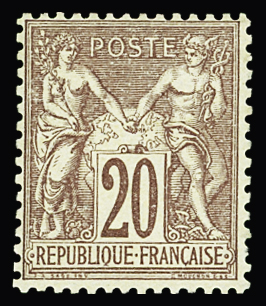 N°67 20c brun-lilas, Type I, neuf **, TB. Signé A.Brun