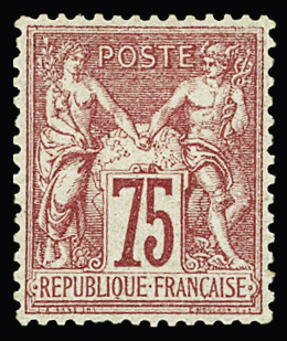 N°71 75c carmin, Type I, très bon centrage, neuf *,
