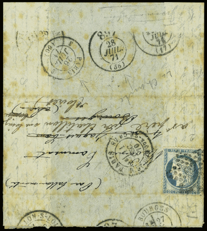 N°37   OBL  étoile 20 + CAD "Paris R. St   Domque