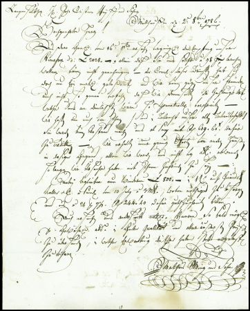 Rare Port payé orné d'Habsheim sur lettre 1786 de Mulhouse