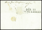 Lettre avec MP "Deb 11 Mur de Barres" (1817), ind