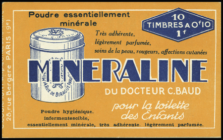 N°188-C1, carnet de 10 timbres 10c vert "Semeuse"