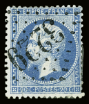 N°60 OBL GC 3229 + T18 "Meursac Charente-INFre" (1875 - remplaçant d'Alsace-Lorraine), ind 25. RR