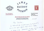 Lettre avec MP "54 Auray pour Douai avec au verso MP "Déboursé de S. Omer" (An 8). Non signalé (avec lettre de JF Baudot au sujet de cette lettre)