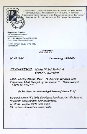Rare tarif à 4F20 (2è échelon de poids) pour le Chili