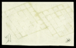 N°1 10c bistre-jaune,  paire obl. grille, TTB