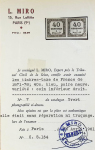 N°7 40c bleu, PAIRE, un ex. variété d'impression dans l'angle inférieur droit, neuf *, TB, certif. Miro