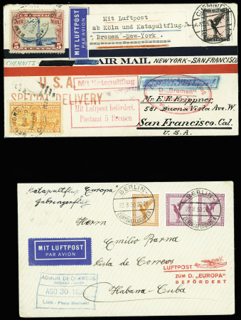 1930env. AEROPHILATELIE: Excellent lot de 37 lettres dont