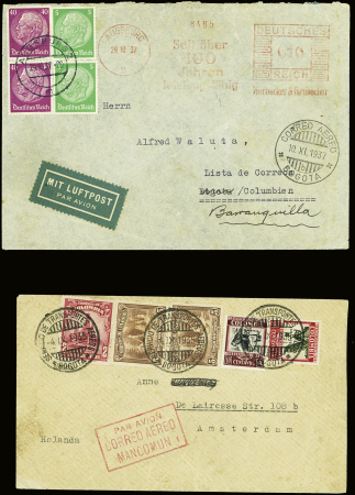 1930env. AEROPHILATELIE: Excellent lot de 37 lettres dont