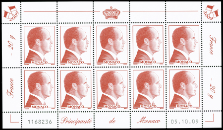 2562a sans valeur rouge (PHILAPOSTE 2009), feuille