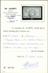 N°33 5f violet-gris obl étoile 1, sup, certificat Jamet