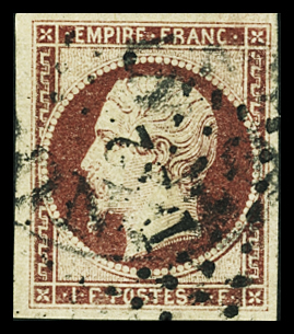 N°18 1f carmin, obl. losange DS2, bonnes marges, TB.
