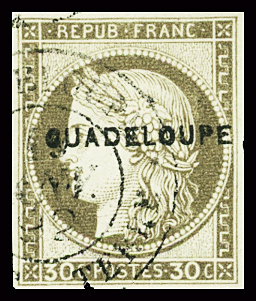 N°12 30c brun, obl., TB. Signé Scheller