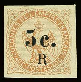 N°3 5c s. 40c vermillon, neuf *,  TB. Signé A. Brun