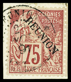 N°27 75c rose, obl. sur fragment, TB. Signé Scheller