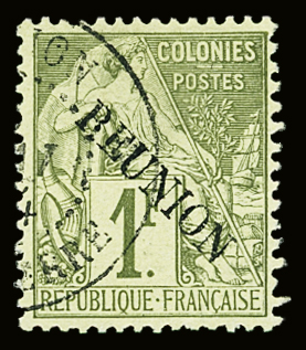 N°28 1f olive, obl., TB. Signé A. Brun