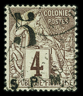 N°4 5 s. 4c lilas brun, obl., TB. Signé A. Brun et