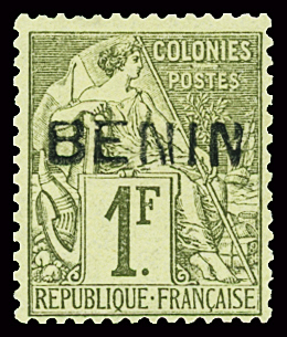 N°13 1f olive , neuf *, TB. Signé A. Brun et Scheller