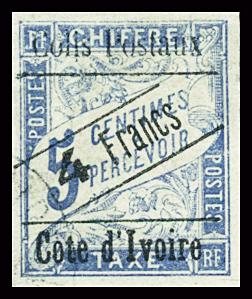 COLIS POSTAUX N°16 4f s. 5c bleu, obl., TB.