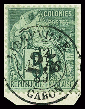 N°8 25 s. 5c vert, sur fragment, obl., TB.