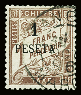 TAXE N°5 1p s.1f lilas brun, obl., TB. Signé Calves