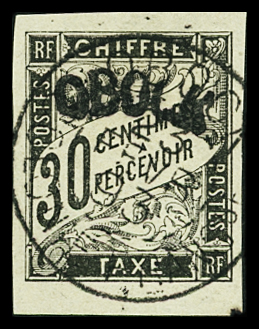 N°3 30c noir, obl., TB. Signé Calves