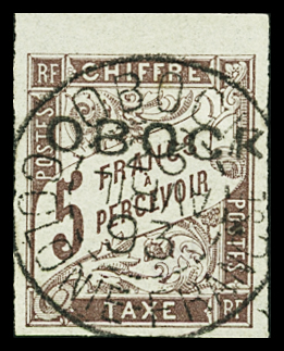 N°18 5f marron, obl., TB. bdf. Signé A. Brun