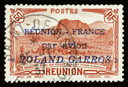 N°1 50c rouge, Roland Garros, obl., TB