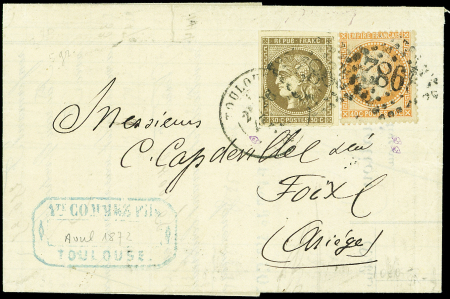 N°31 et 47 obl. GC 3982 et càd T17 TOULOUSE 28/4/72 s. LAC, TB